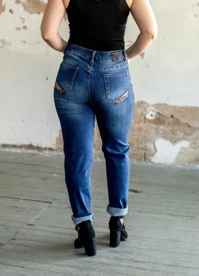 SKINNY JEANS WITH LEOPARD SEQUINS