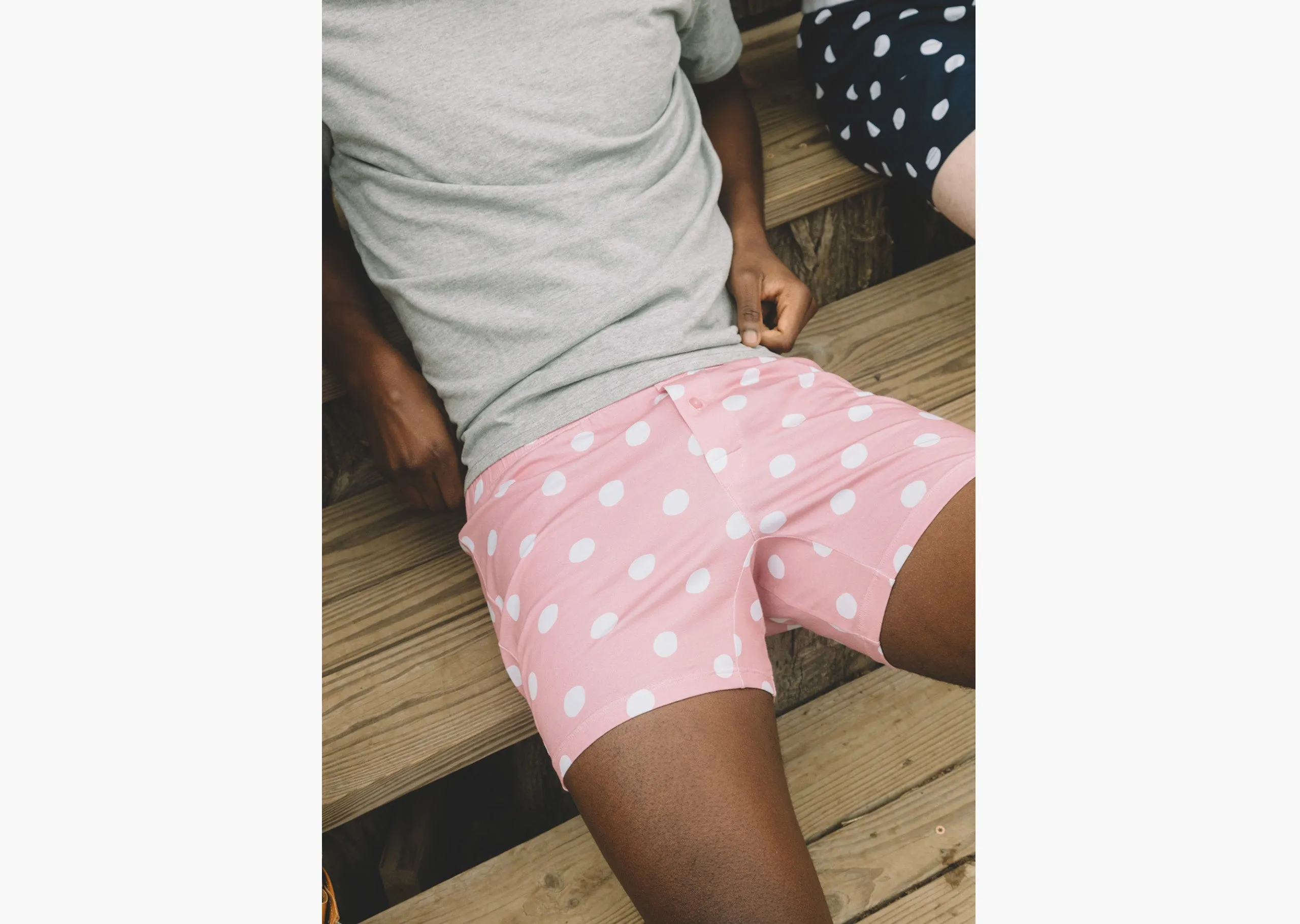 Slim Fit Boxer ~ Pink Hand-drawn Dots