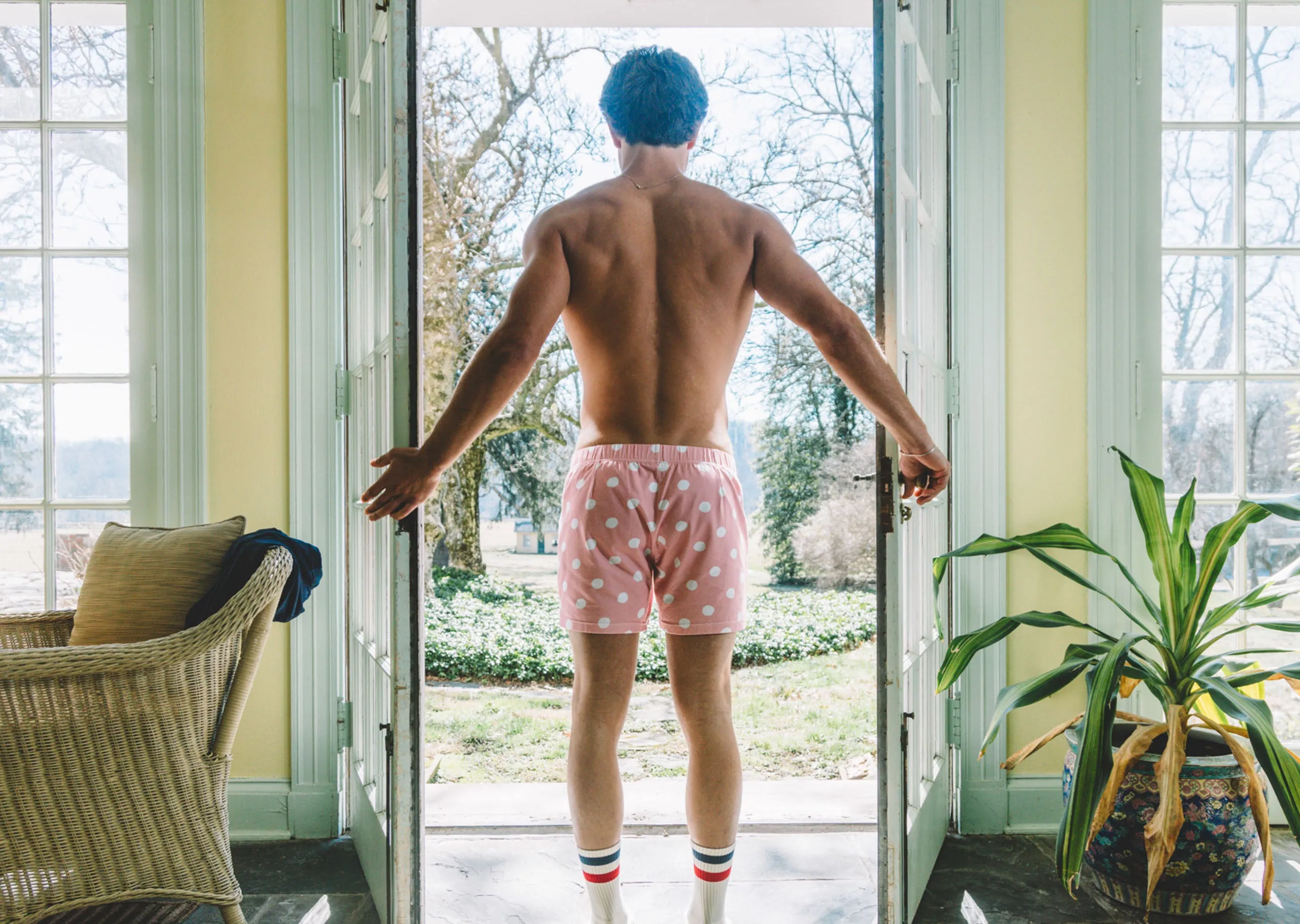 Slim Fit Boxer ~ Pink Hand-drawn Dots