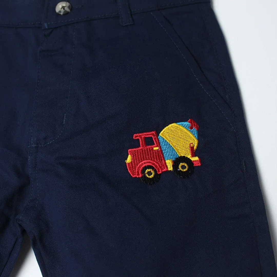 Smart Blue Themed Summer Boys Short