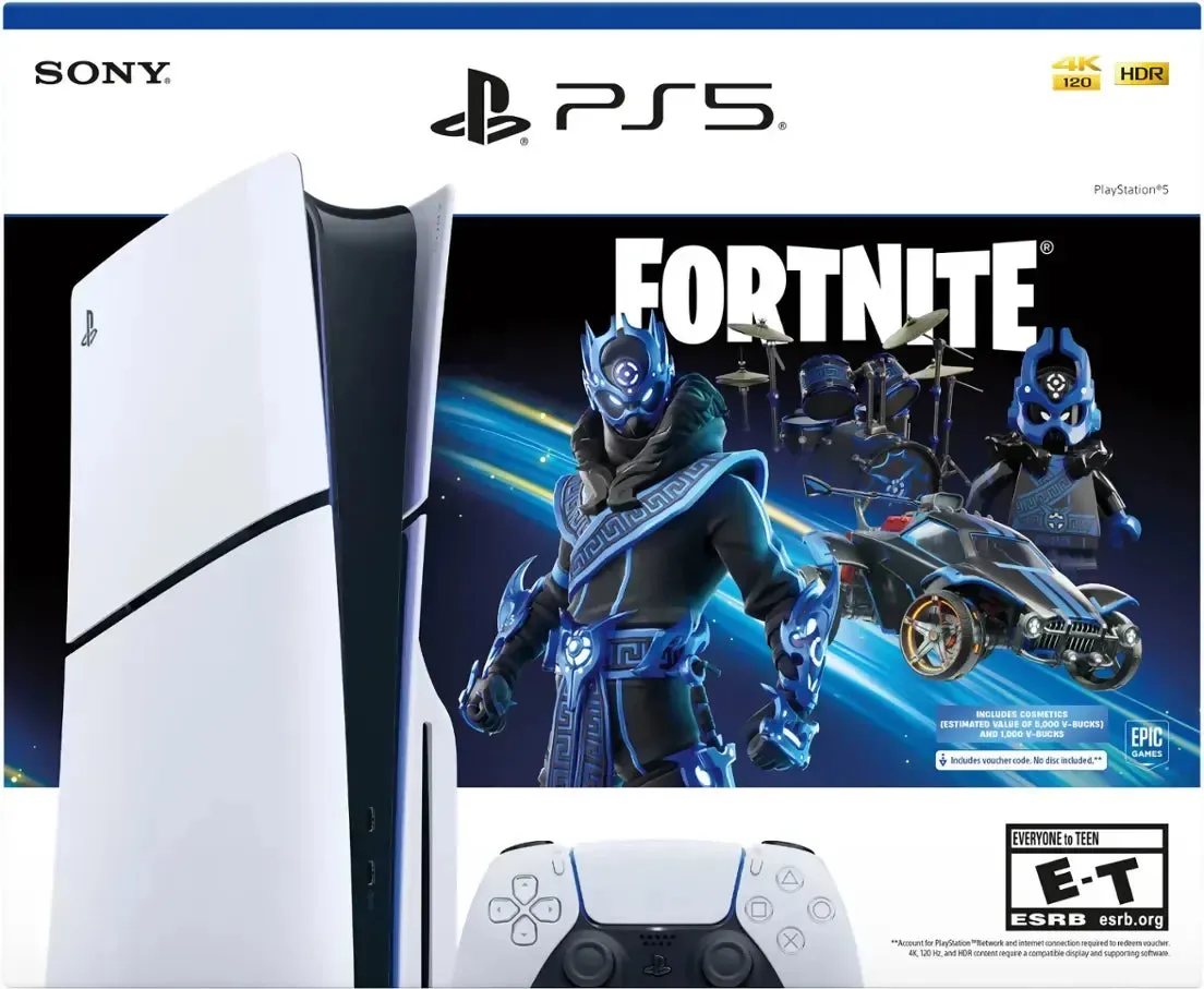 Sony - PlayStation 5 Slim 1TB Console - Disc Edition - FORTNITE Cobalt Star Bundle w. FREE Minty Legends Pack