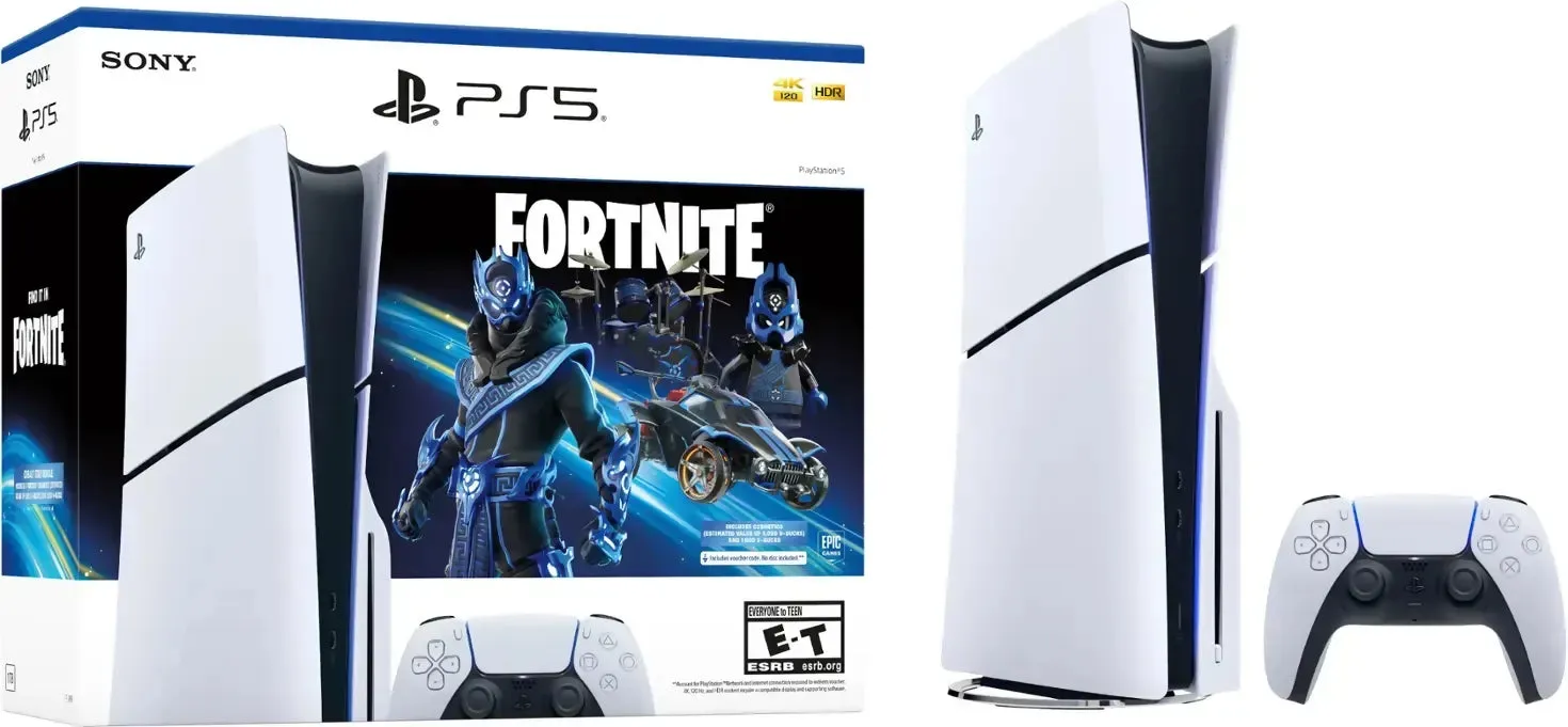 Sony - PlayStation 5 Slim 1TB Console - Disc Edition - FORTNITE Cobalt Star Bundle w. FREE Minty Legends Pack