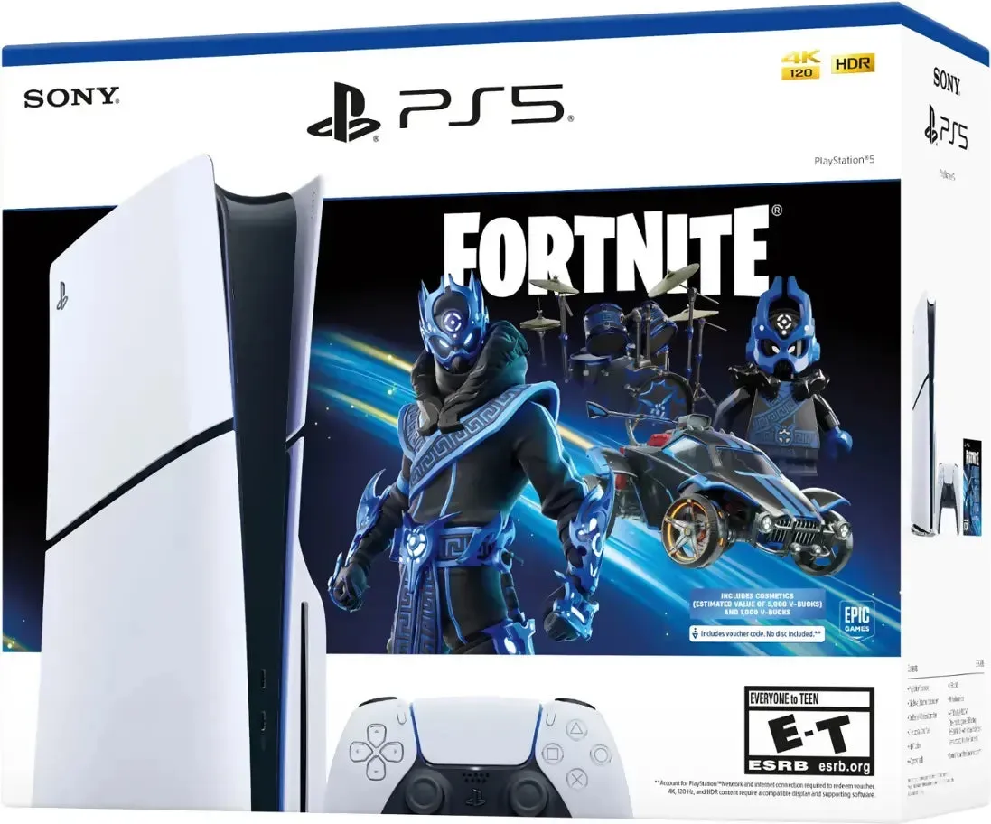 Sony - PlayStation 5 Slim 1TB Console - Disc Edition - FORTNITE Cobalt Star Bundle w. FREE Minty Legends Pack