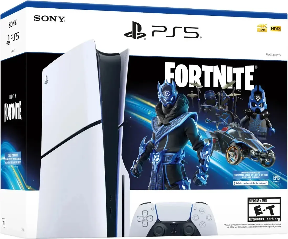 Sony - PlayStation 5 Slim 1TB Console - Disc Edition - FORTNITE Cobalt Star Bundle w. FREE Minty Legends Pack