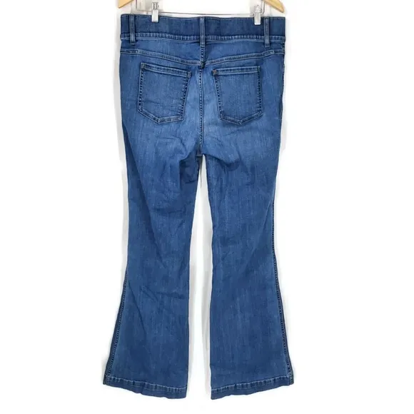 Spanx Jeans Women’s Plus Size 1X Flare Leg Pull on denim 20456R Vintage Indigo