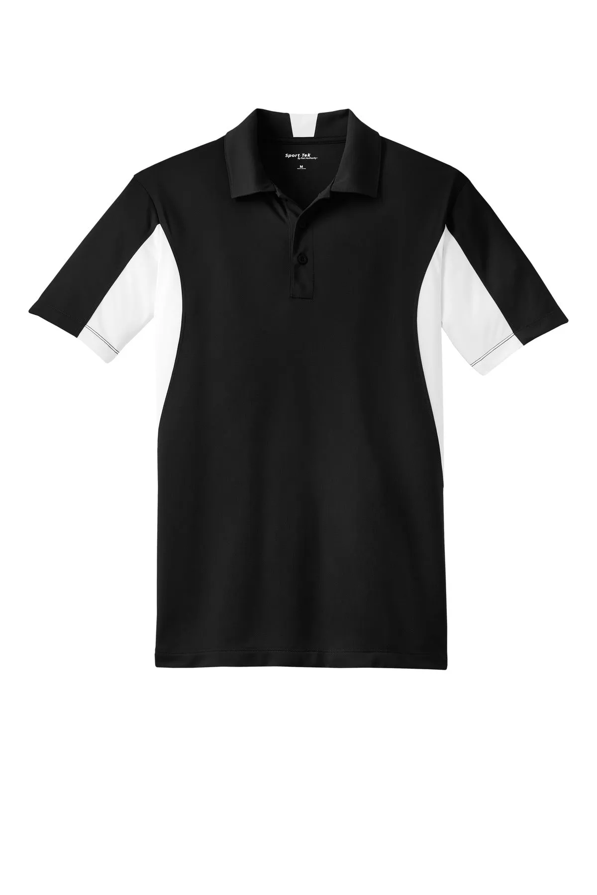 Sport-Tek Tall Side Blocked Micropique Sport-Wick Polo. TST655 Black/ White Tall