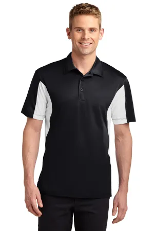 Sport-Tek Tall Side Blocked Micropique Sport-Wick Polo. TST655 Black/ White Tall