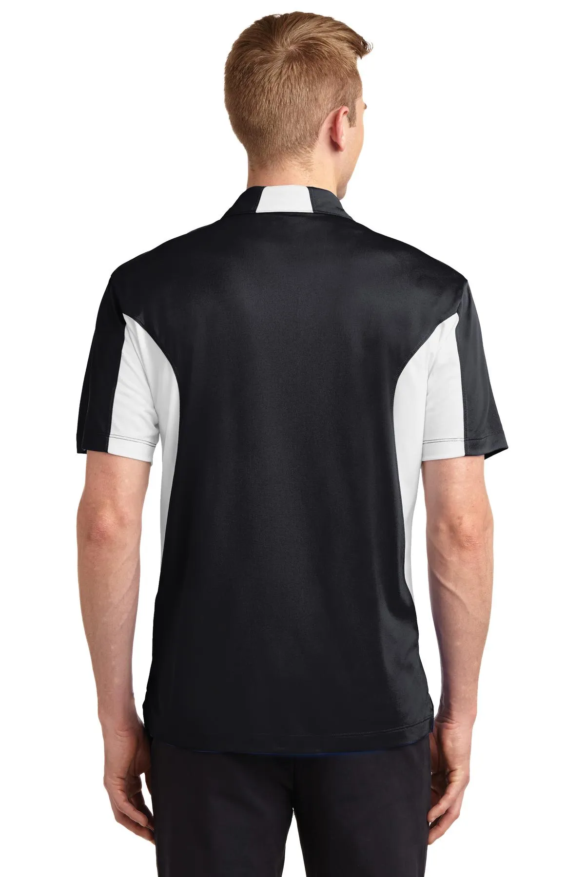 Sport-Tek Tall Side Blocked Micropique Sport-Wick Polo. TST655 Black/ White Tall