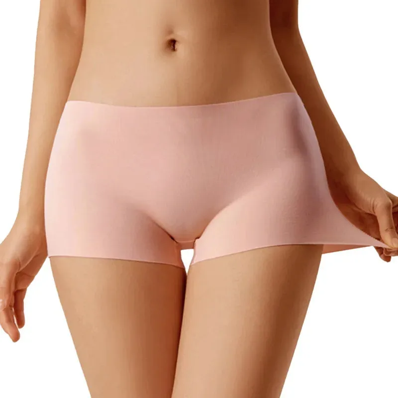 Summer Women's Seamless Ice Silk Underwear: Anti-glare Panties, Boxer Shorts & Briefs