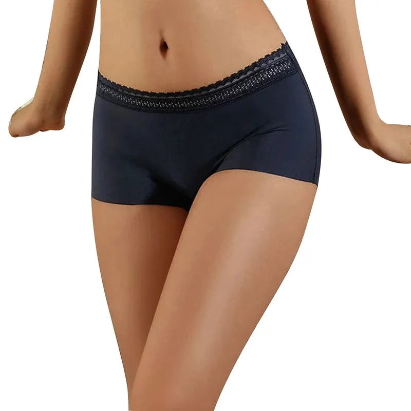Summer Women's Seamless Ice Silk Underwear: Anti-glare Panties, Boxer Shorts & Briefs