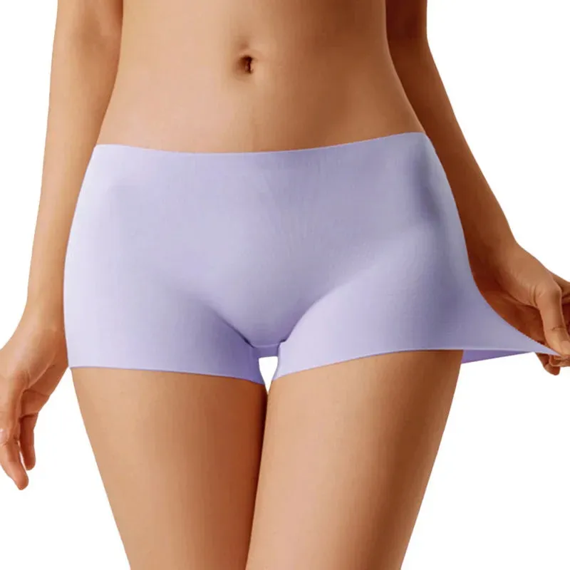 Summer Women's Seamless Ice Silk Underwear: Anti-glare Panties, Boxer Shorts & Briefs