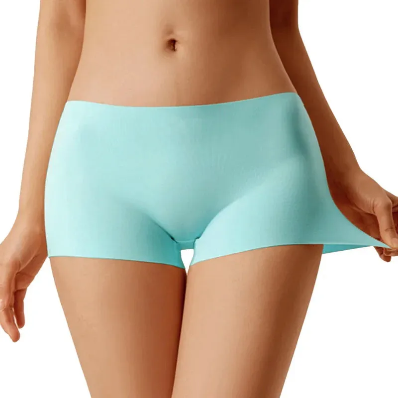 Summer Women's Seamless Ice Silk Underwear: Anti-glare Panties, Boxer Shorts & Briefs