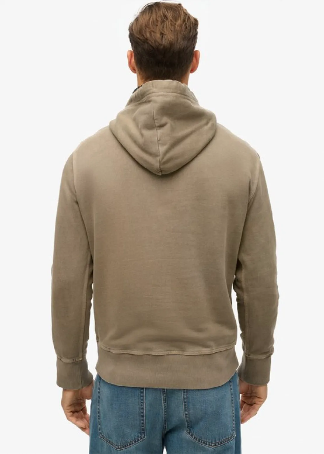 SUPERDRY Contrast Stitch Relaxed Hoodie - Washed Morel Brown