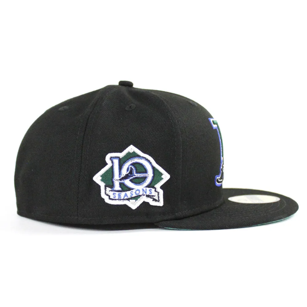 Tampa Bay Devil Rays 10 Year Anniversary New Era 59Fifty Fitted Hat (Black Mint Under Brim)