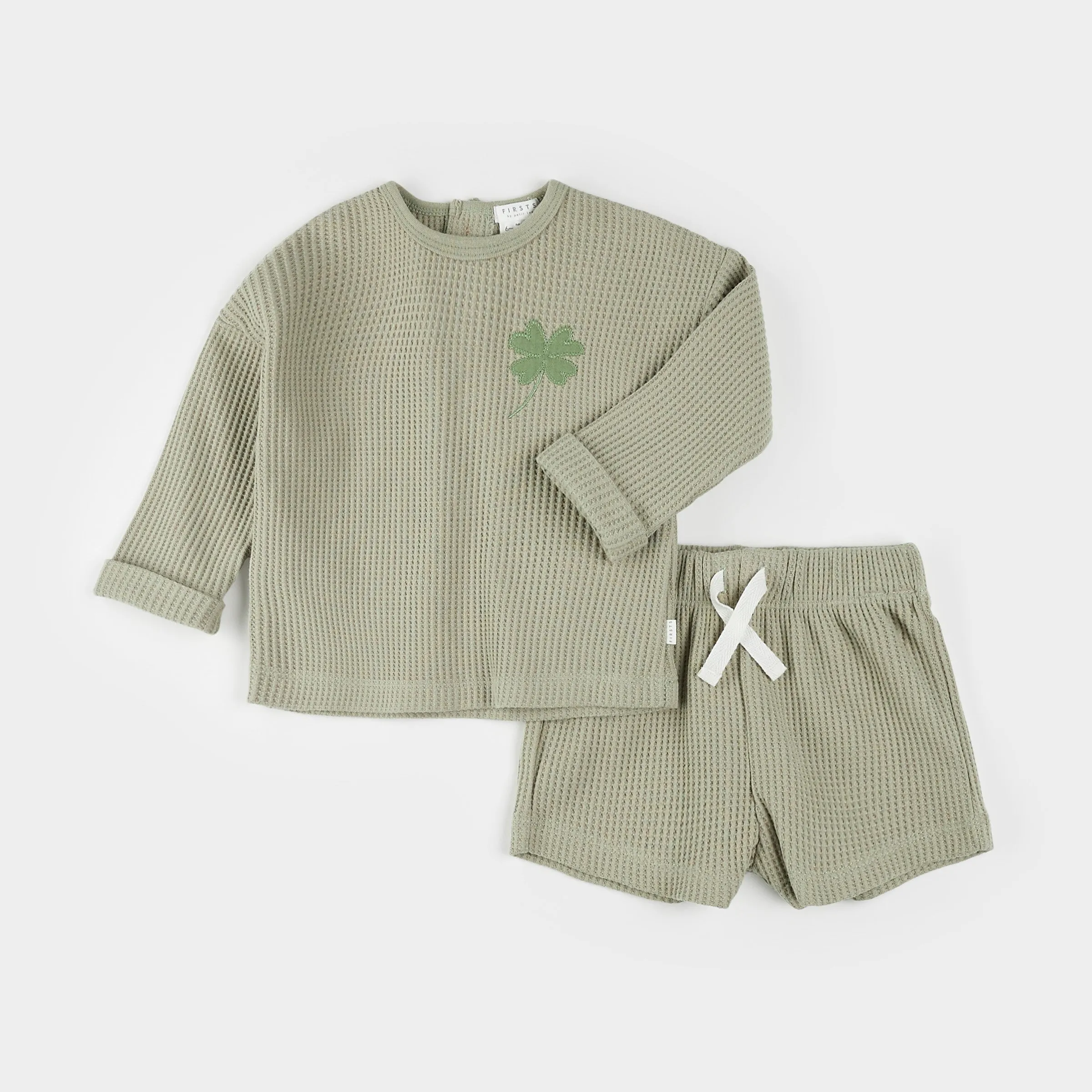 Tea Green Thermal Shorts Set