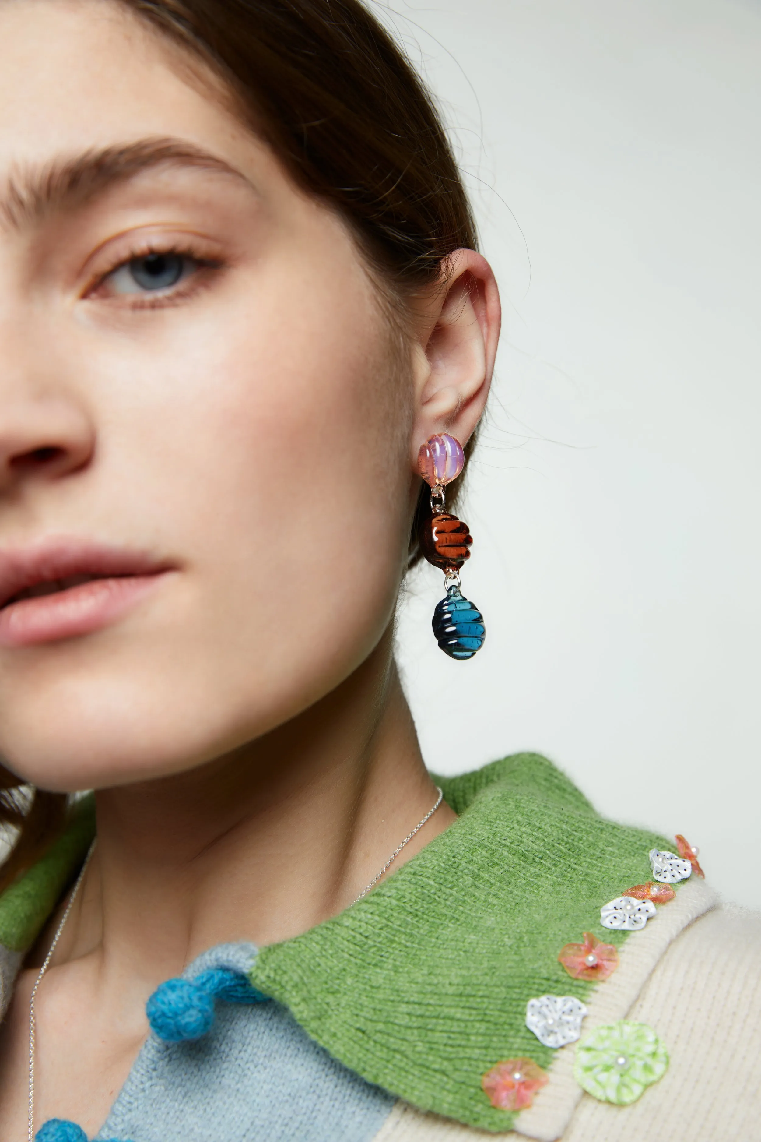 Textured 3 Drop Earrings