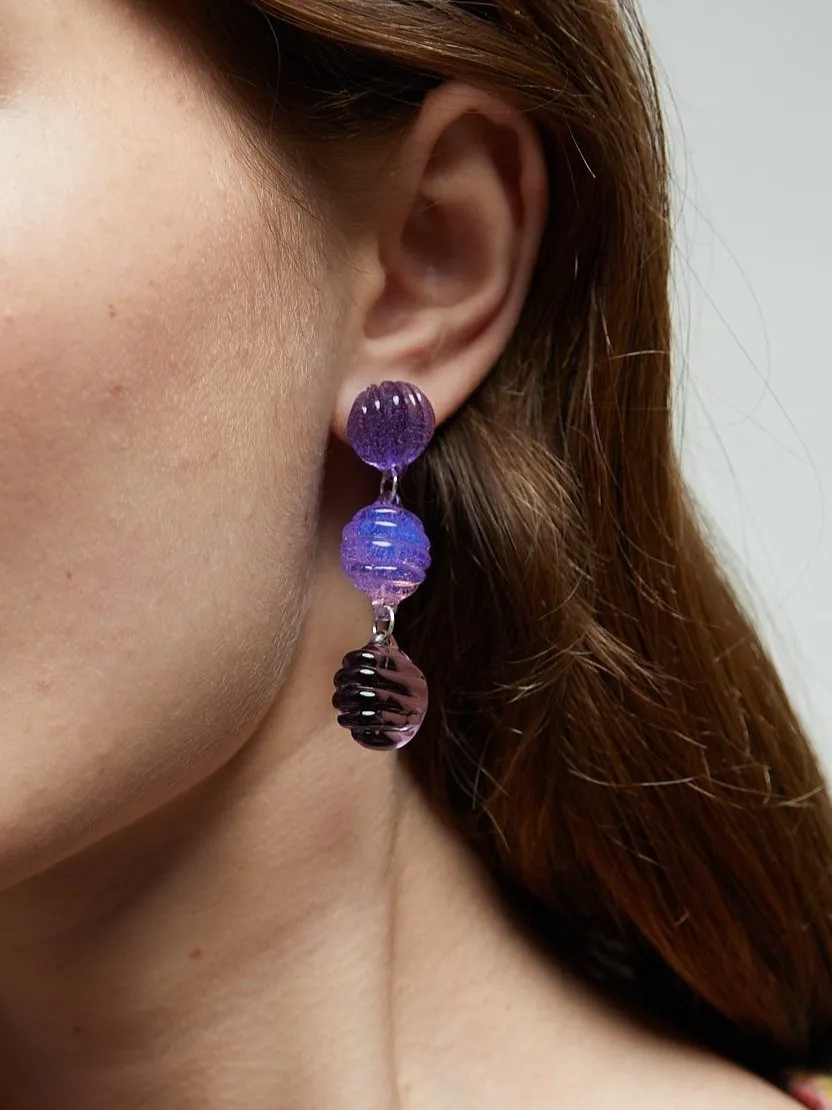 Textured 3 Drop Earrings