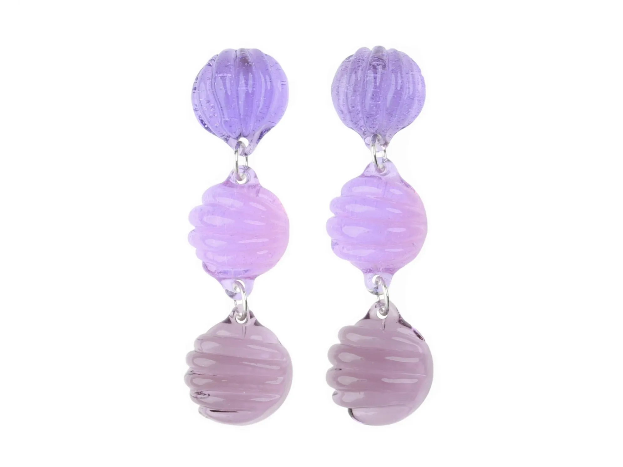 Textured 3 Drop Earrings