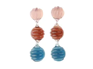 Textured 3 Drop Earrings