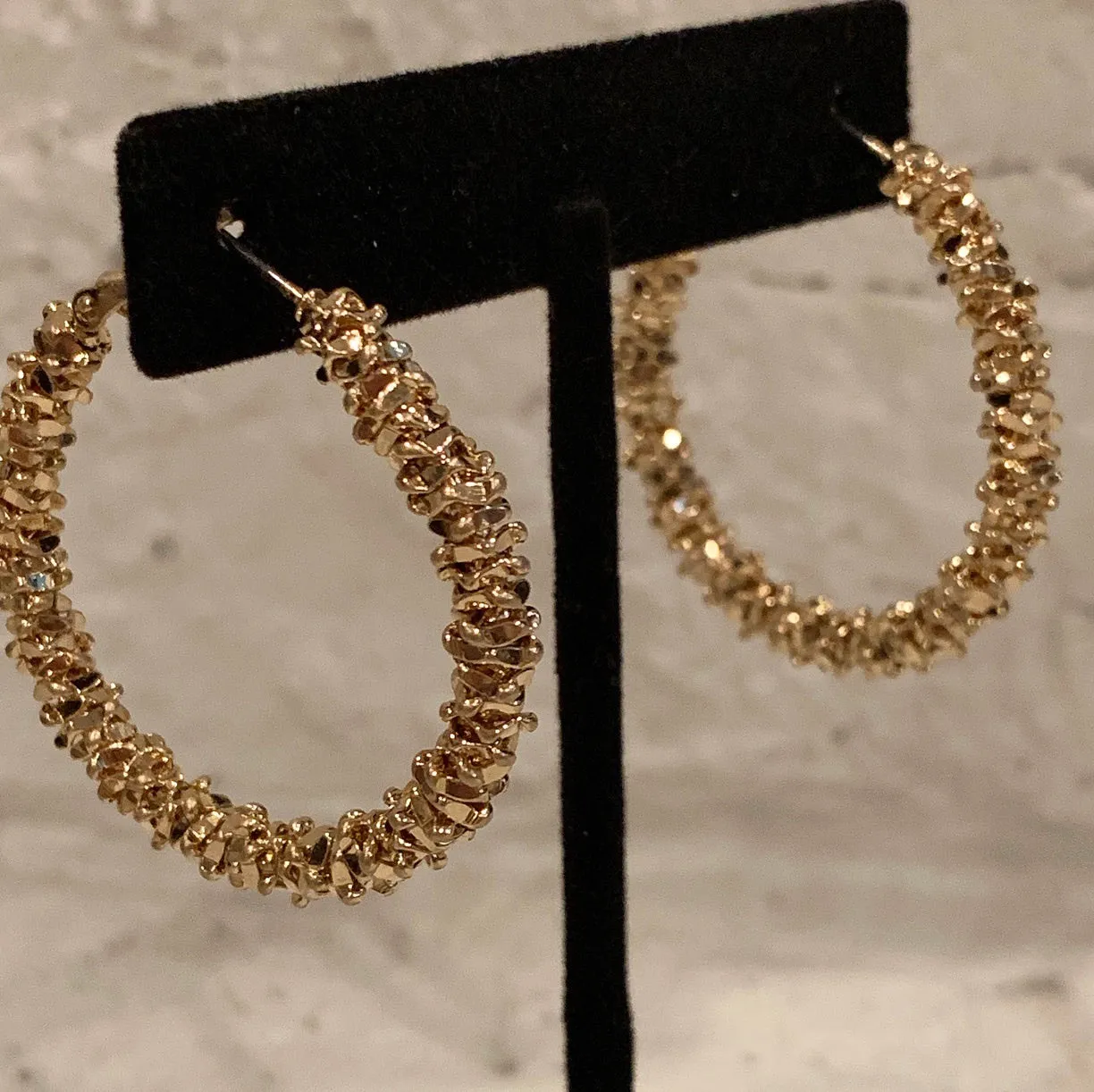 Textured Metal Hoop Earrings