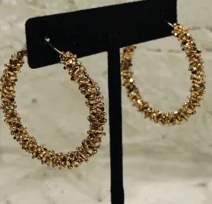 Textured Metal Hoop Earrings