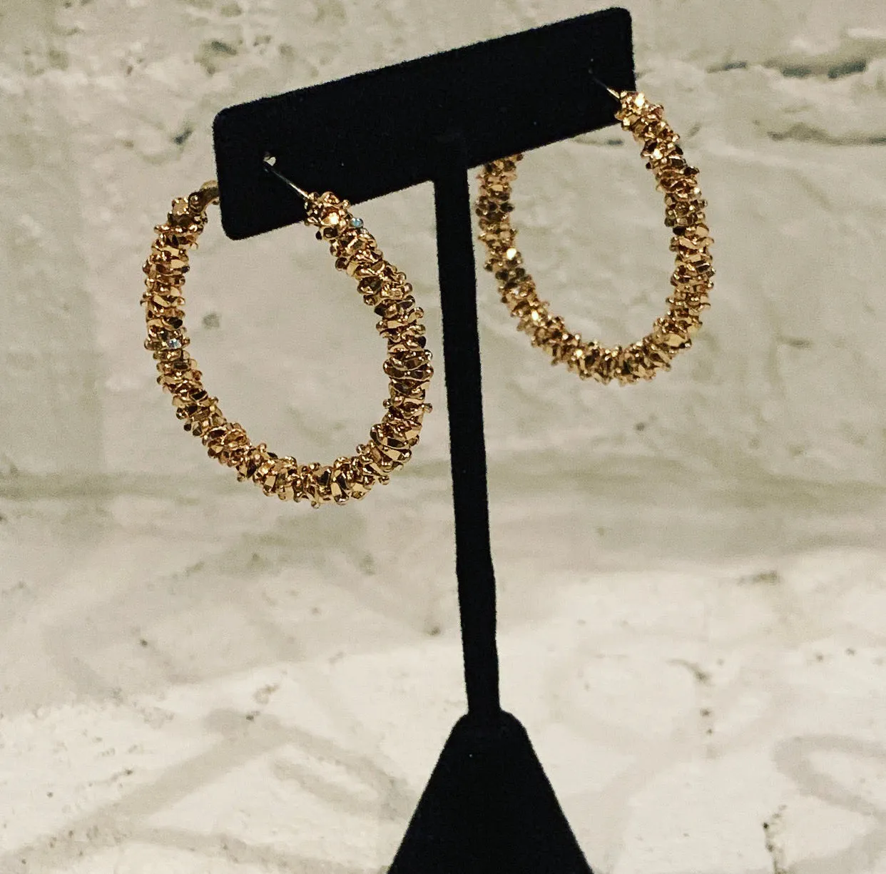 Textured Metal Hoop Earrings