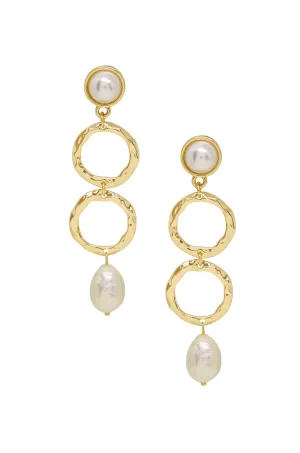 Textured Pearl Drop Earrings
