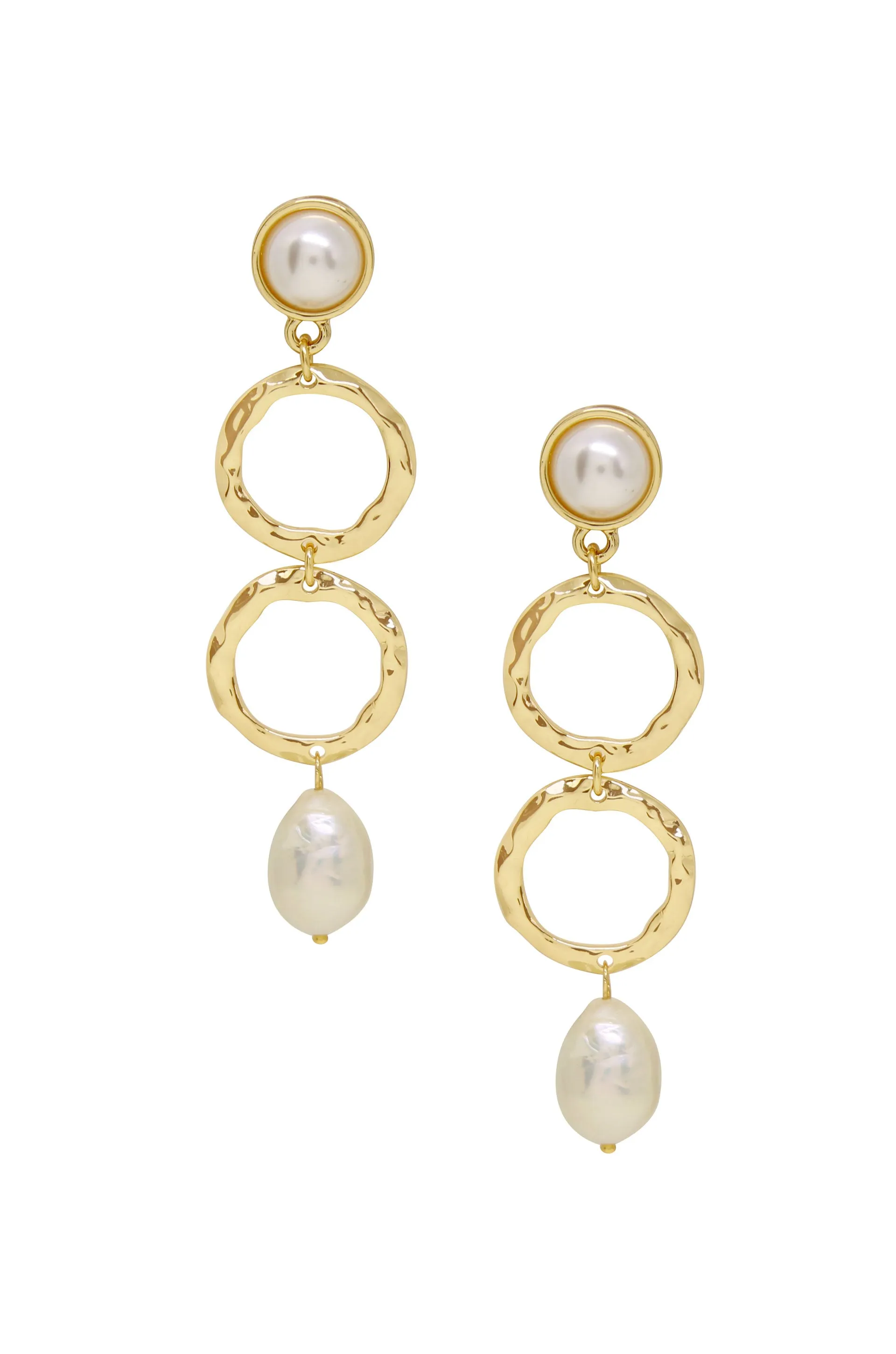 Textured Pearl Drop Earrings