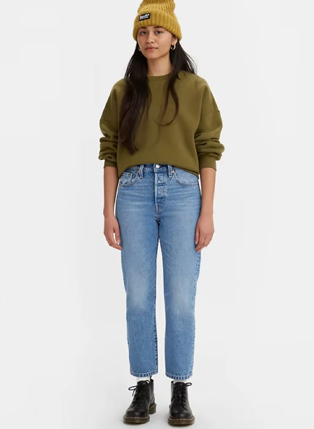 The 501 Original Crop Jeans by Levi's - Medium Indigo
