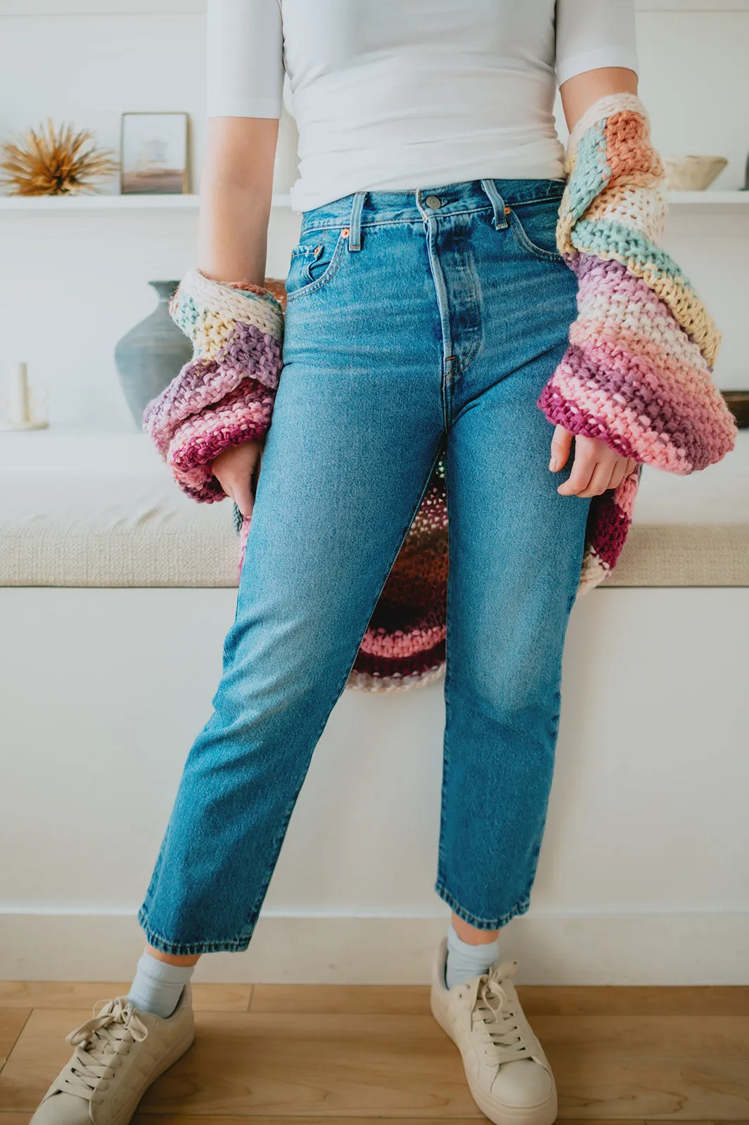 The 501 Original Crop Jeans by Levi's - Medium Indigo