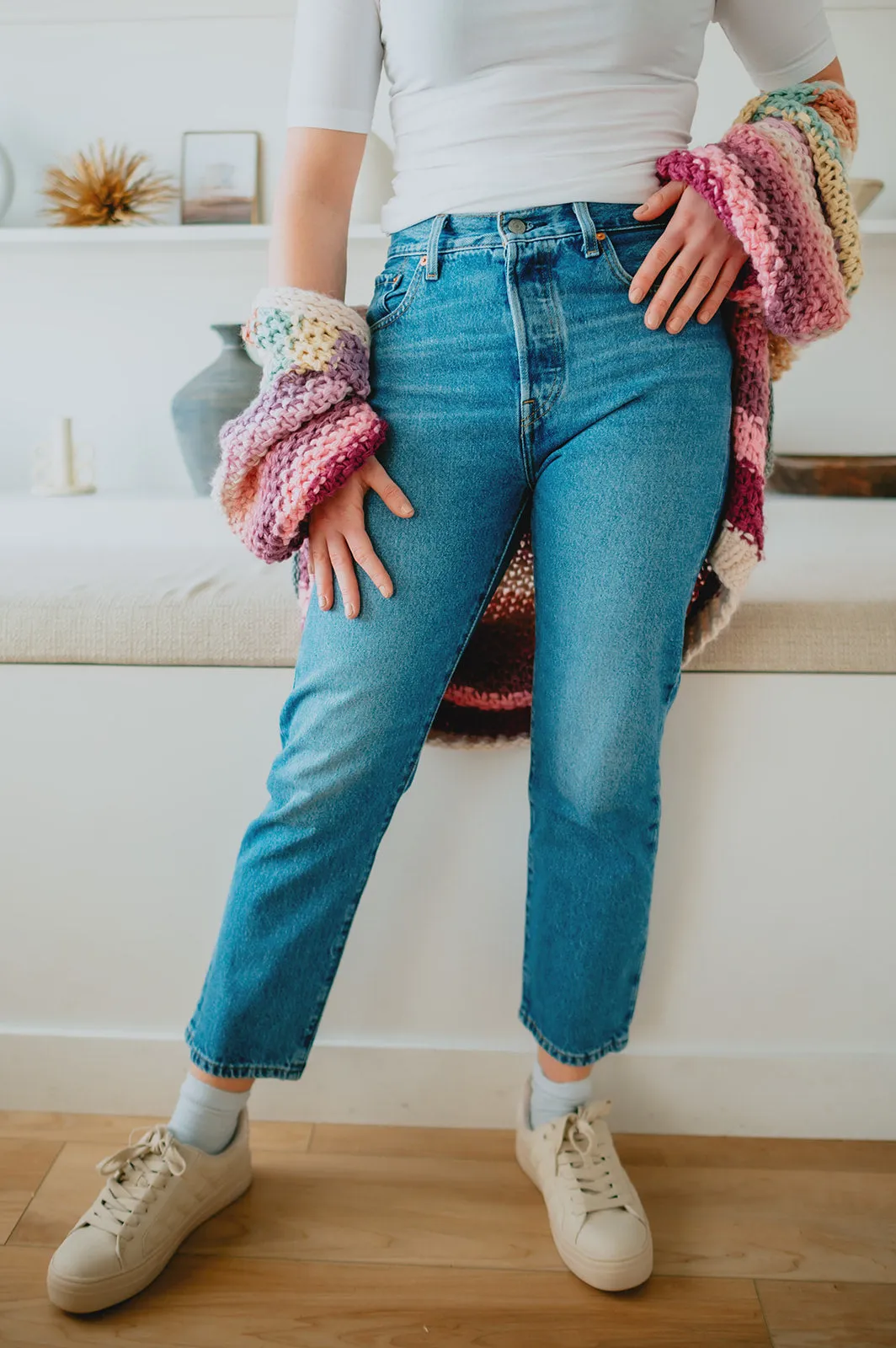 The 501 Original Crop Jeans by Levi's - Medium Indigo