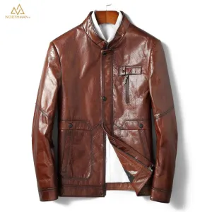 The Meteorite leather jacket in Brown