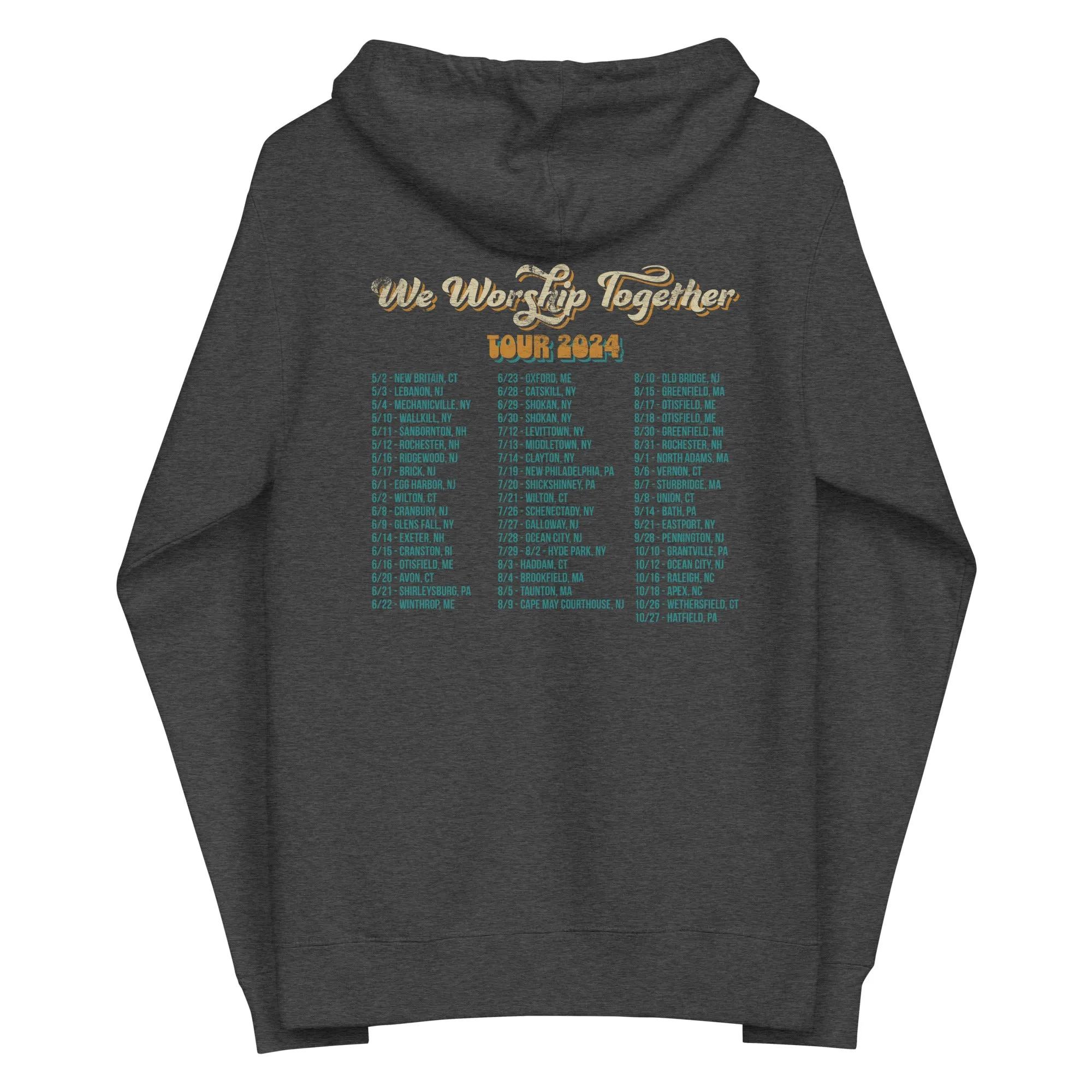 The We Worship Together Tour 2024 Unisex fleece zip up hoodie