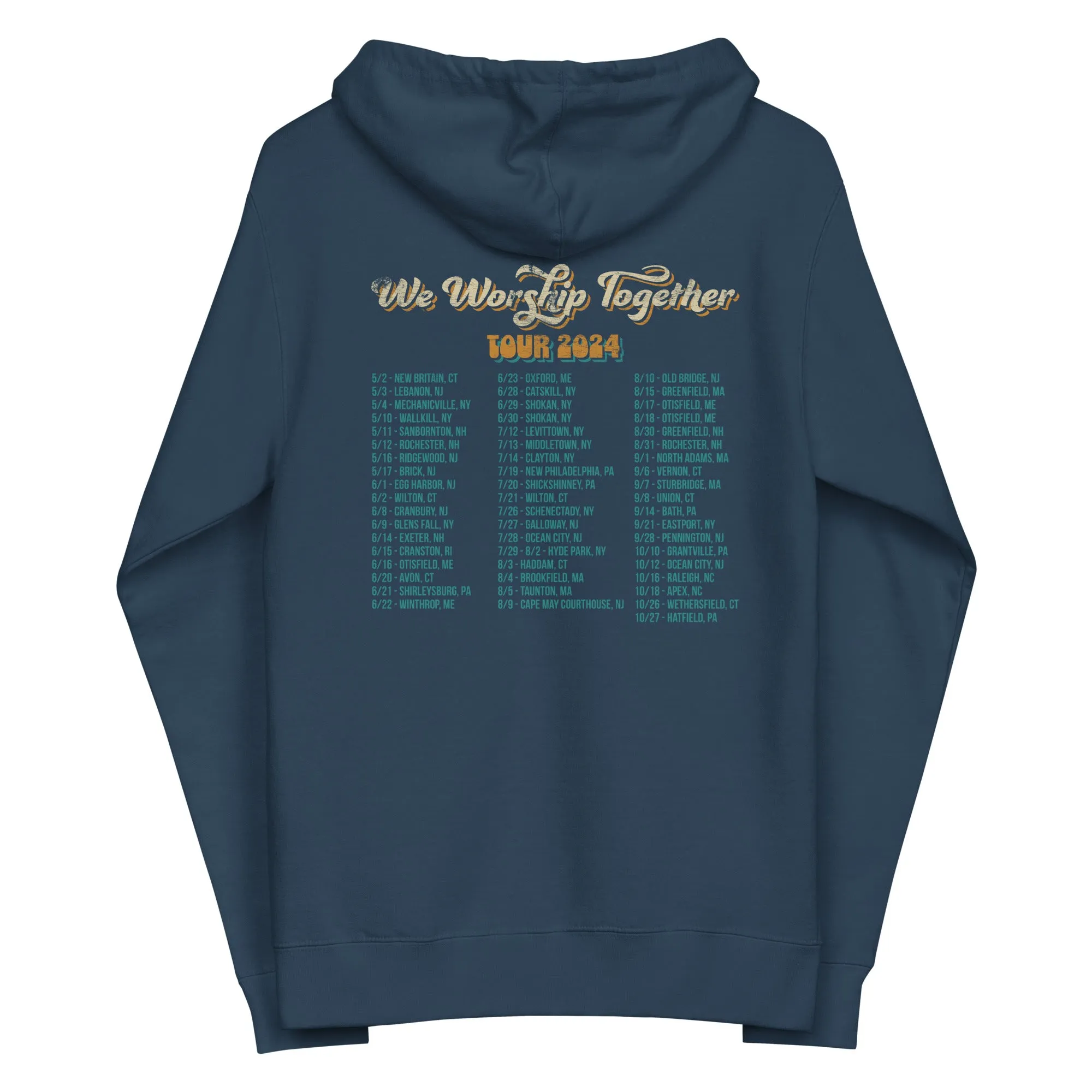 The We Worship Together Tour 2024 Unisex fleece zip up hoodie