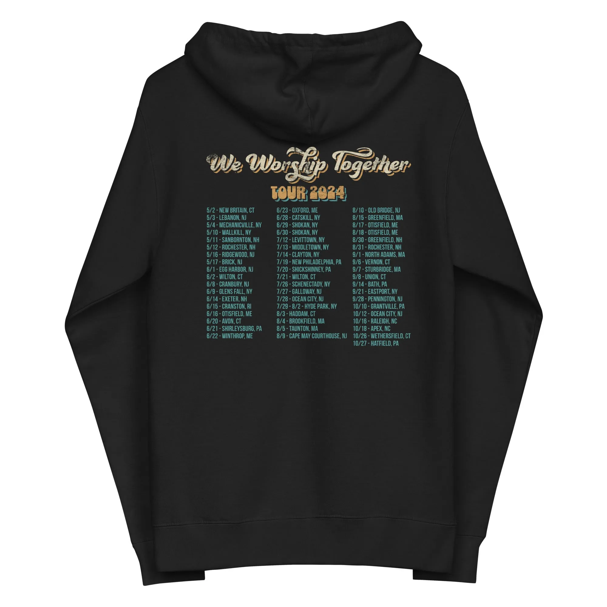 The We Worship Together Tour 2024 Unisex fleece zip up hoodie