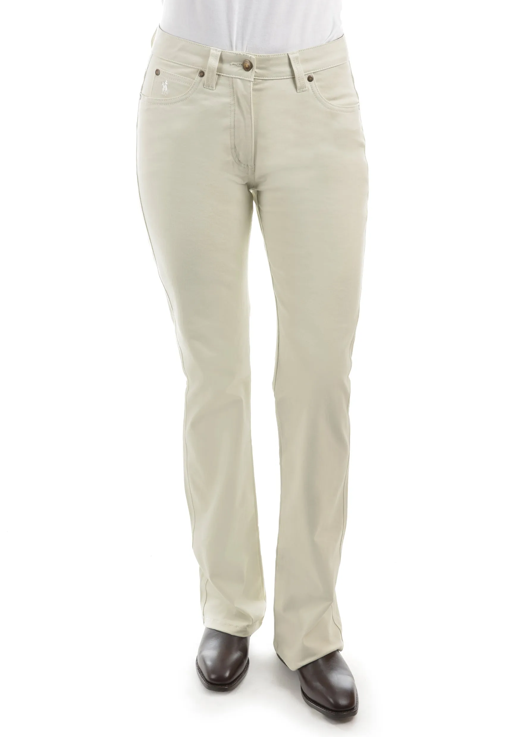 Thomas Cook Stretch Ladies Moleskin Jeans Stone