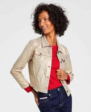 Tommy Hilfiger Women's Foil Cropped Trucker Jacket J2IC0847