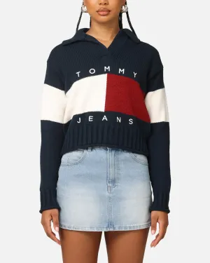 Tommy Jeans Women's TJW Flag Ruby Sweater Dark Night Navy