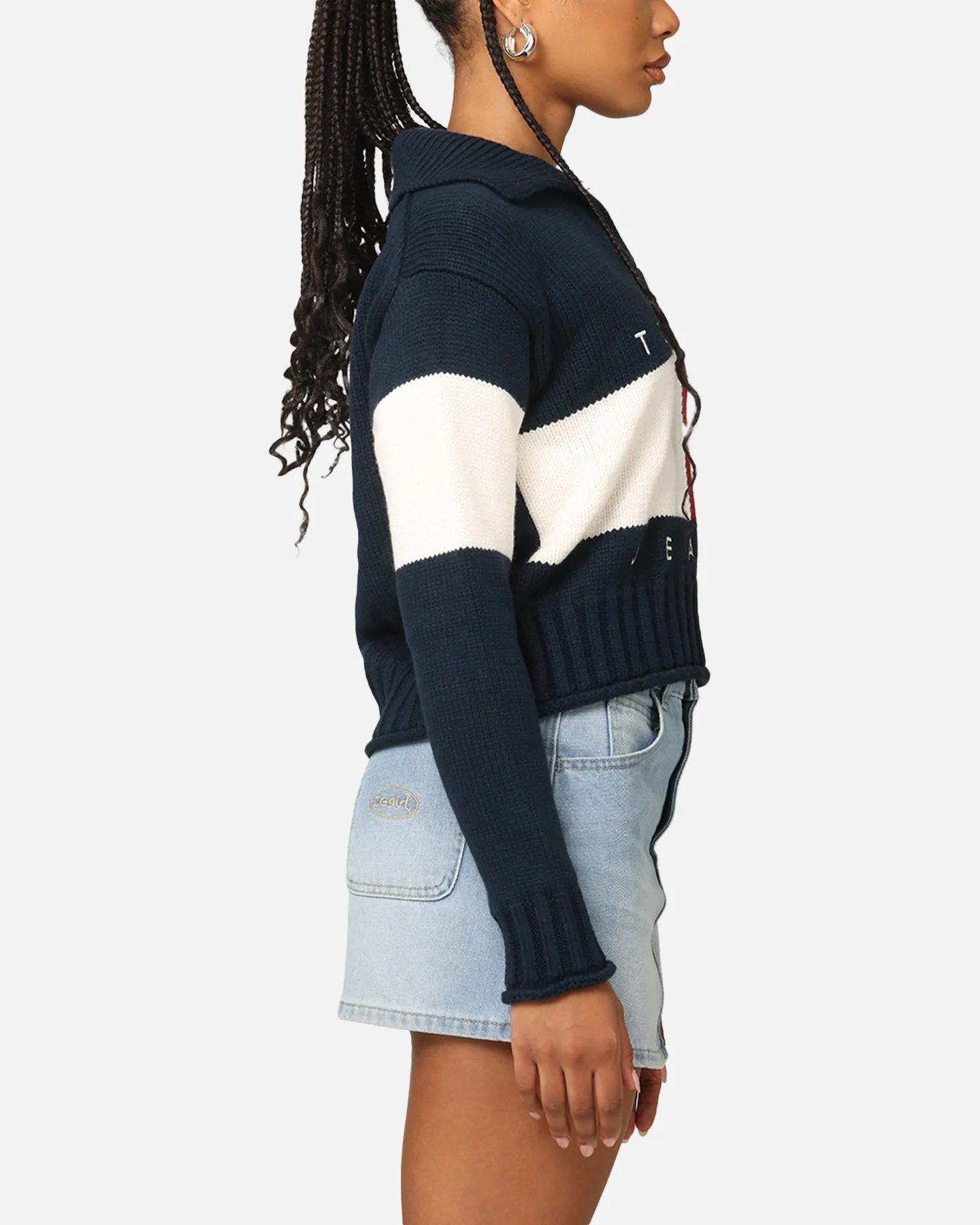 Tommy Jeans Women's TJW Flag Ruby Sweater Dark Night Navy
