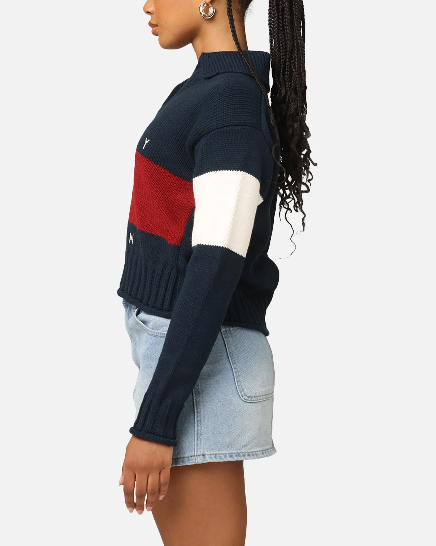 Tommy Jeans Women's TJW Flag Ruby Sweater Dark Night Navy