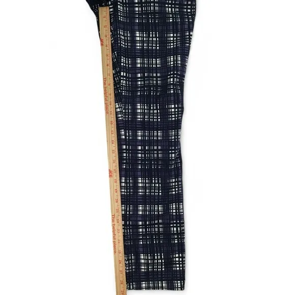 Tory Burch Jeans Size 27 Conner Tab Front Skinny Purple Plaid Artsy Gold Logo