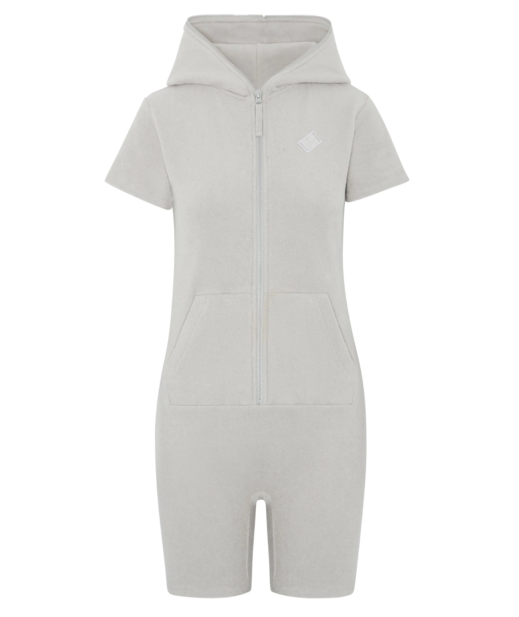 Towel Short Slim Jumpsuit Light Grey