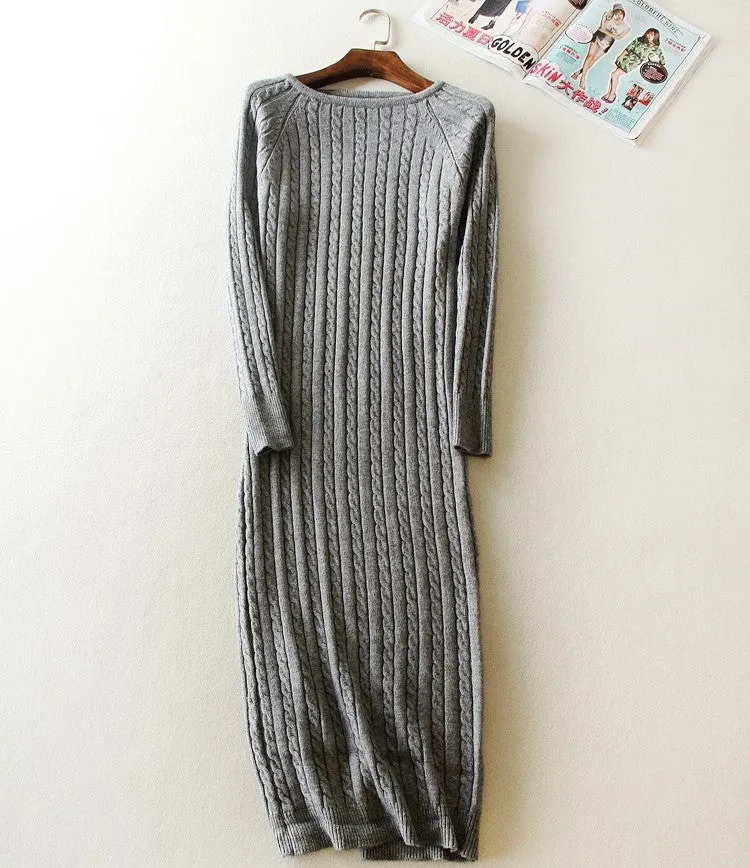 Twist Women long sweater dress spring sexy slim Bodycon Dresses Elastic Skinny Split Dress Brief Knitted Dress vestidos
