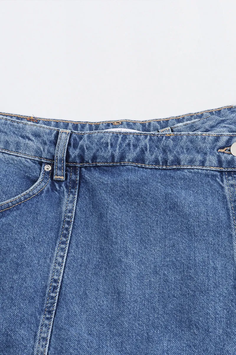 US3371 Denim Shirt and Skirt Set
