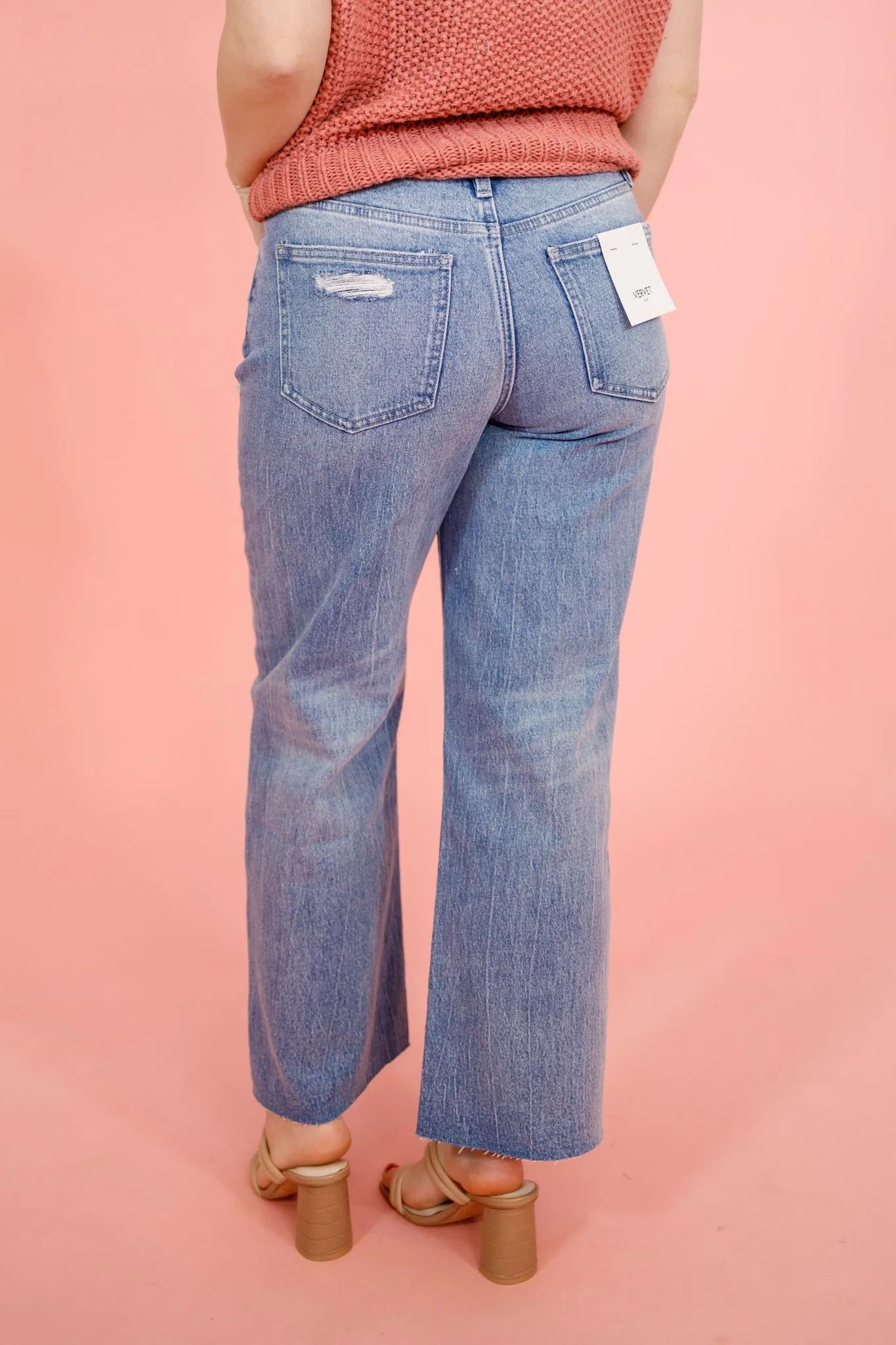 Vervet Mid Rise Crop Flare Jeans
