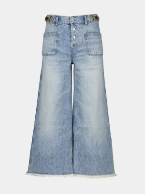 Vintage Blue Culottes Jeans
