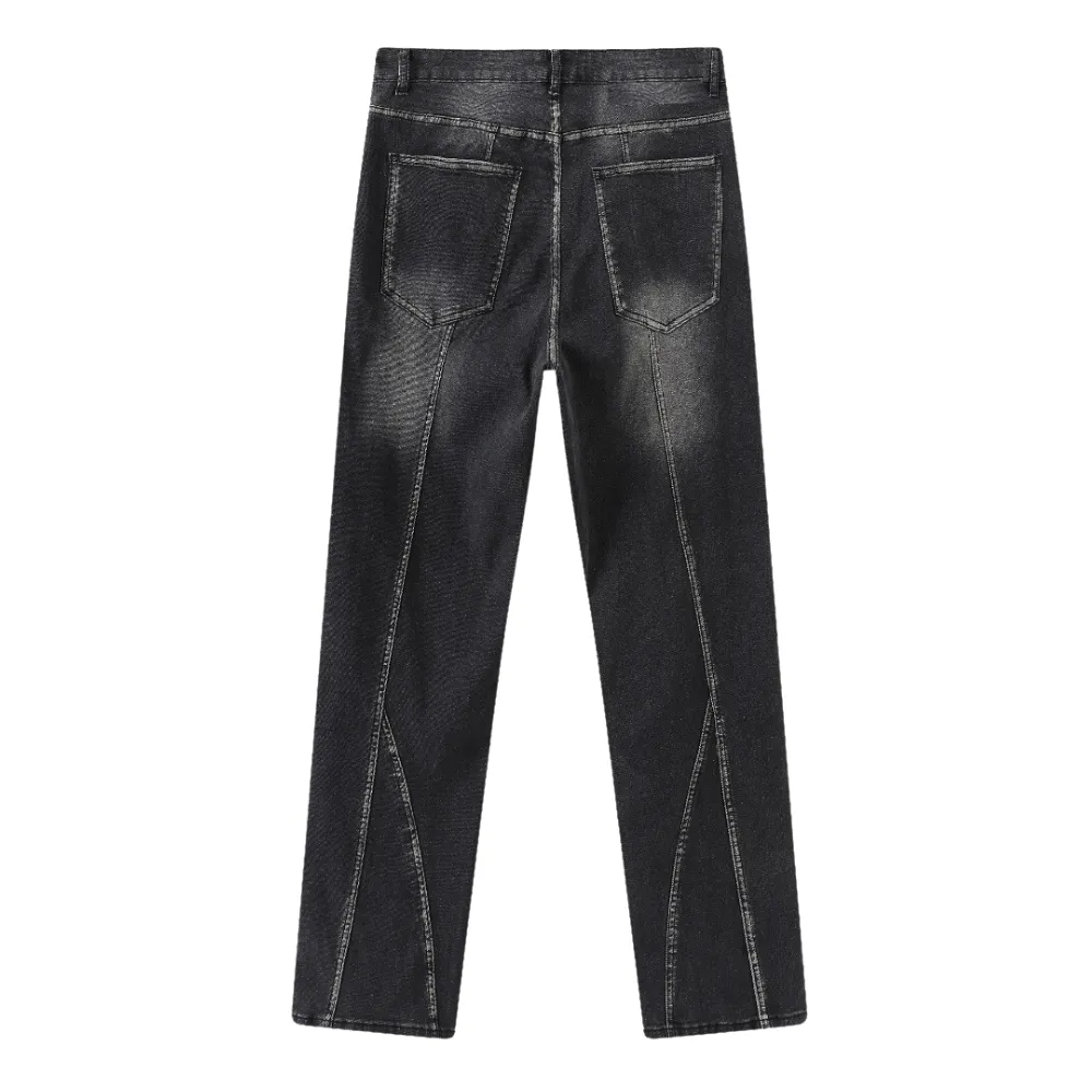 Washed Split Line Stretch Jeans