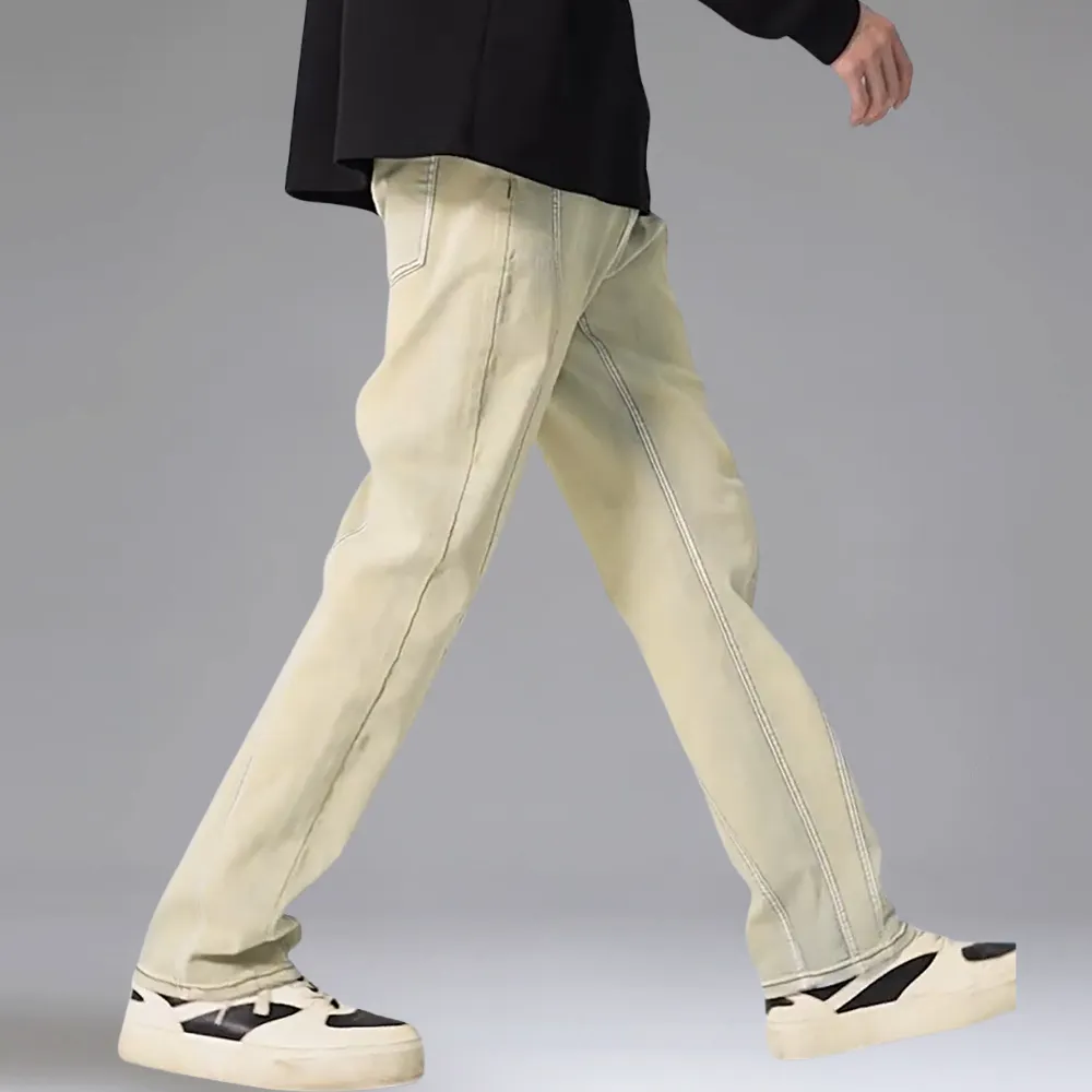 Washed Split Line Stretch Jeans