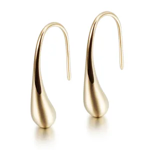 Water Drop Smooth Earrings-SCE362ST