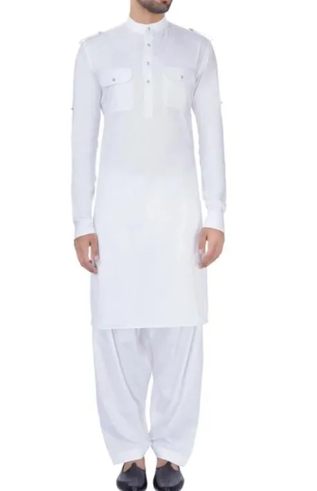 White Pathani Kurta Salwar